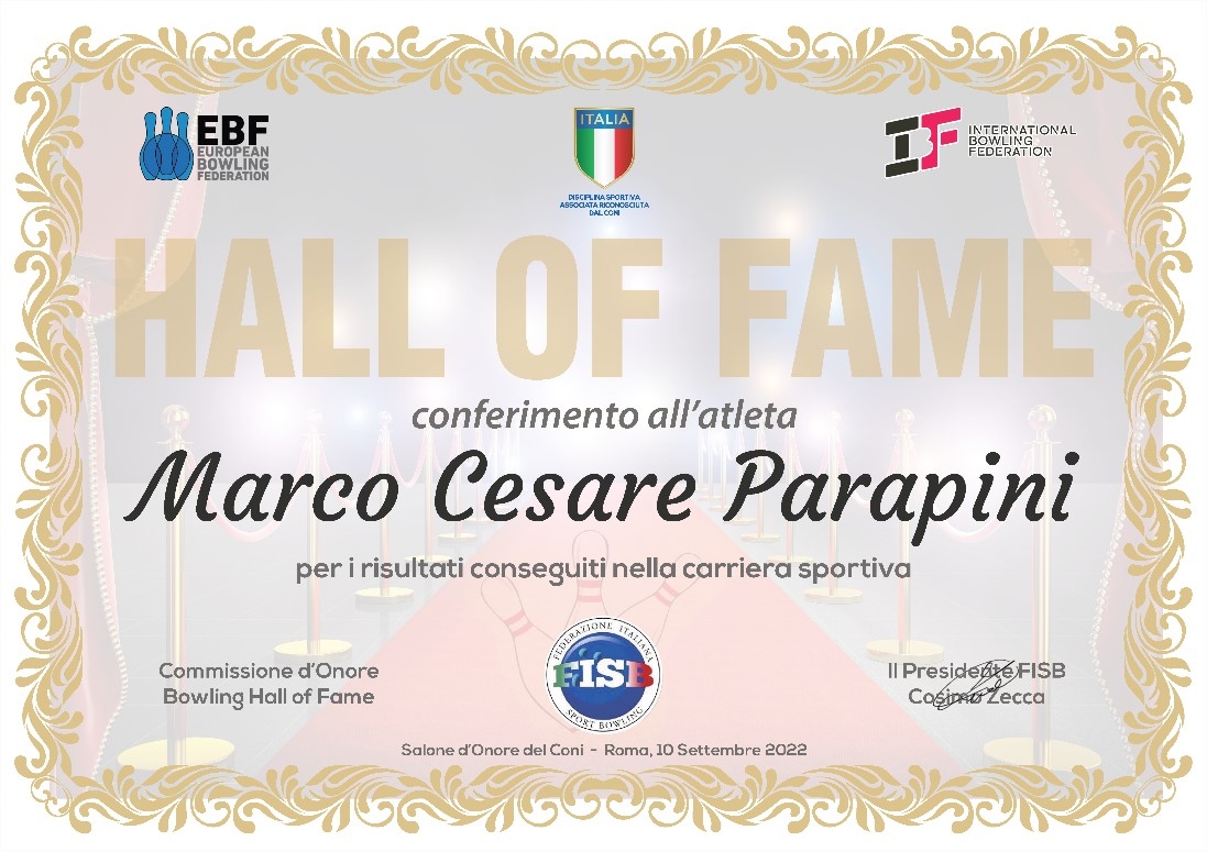 Hall of Fame Marco Cesare Parapini